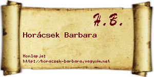 Horácsek Barbara névjegykártya
